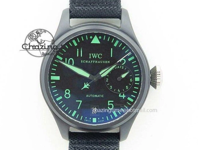 MIROTIME 0212 Mark XVIII IW327001 SS Mk Maker Best Edition Black Dial On Black Leather Strap A SunProtective 7299